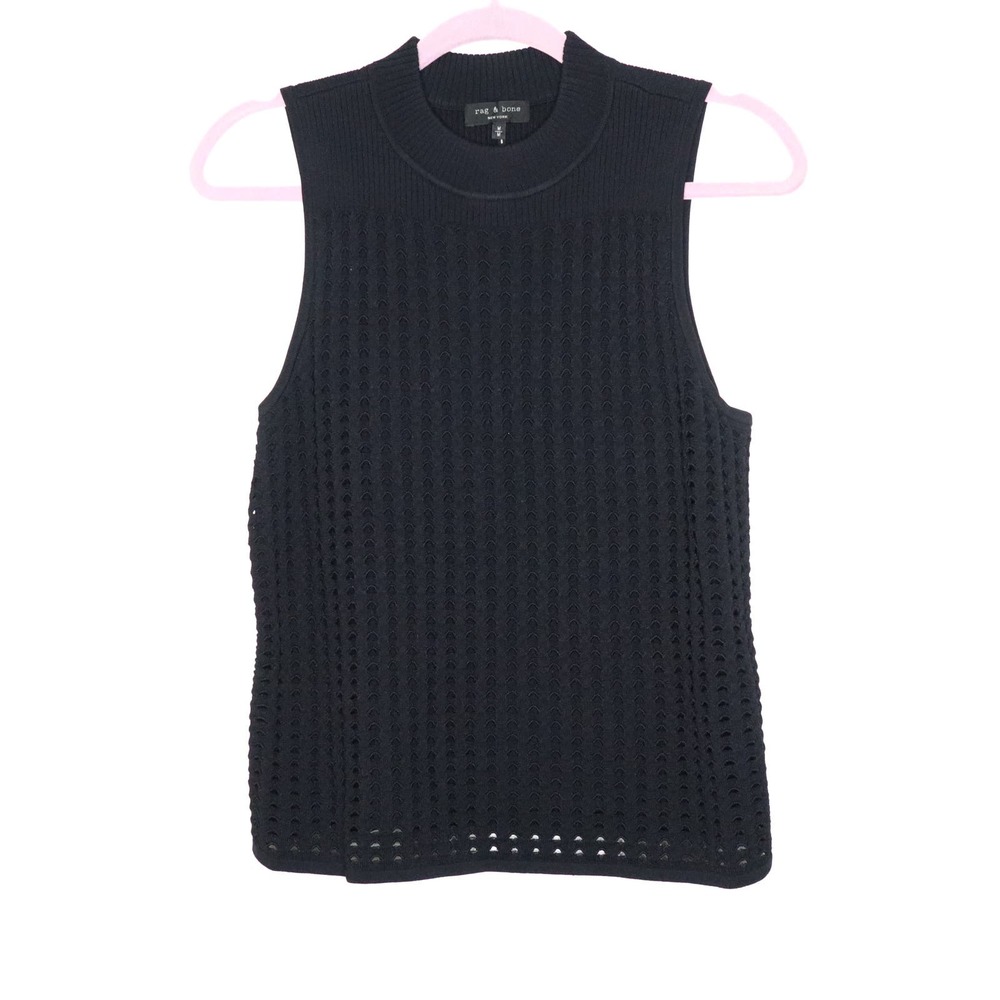 rag & bone Black Sleeveless Knit Tank Top